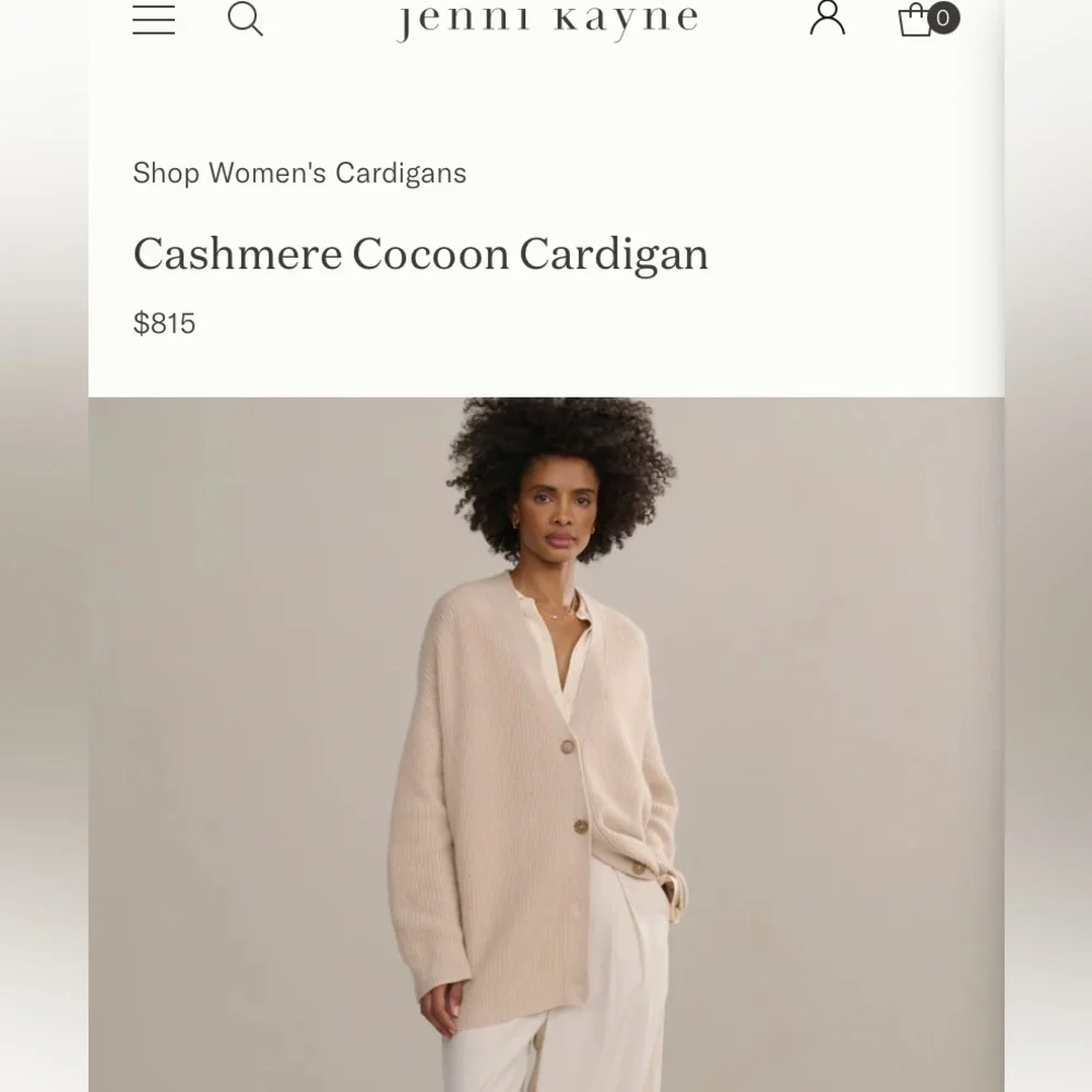 Jenni Kayne Cashmere Cocoon Cardigan in Oatmeal - Picture 2 of 8